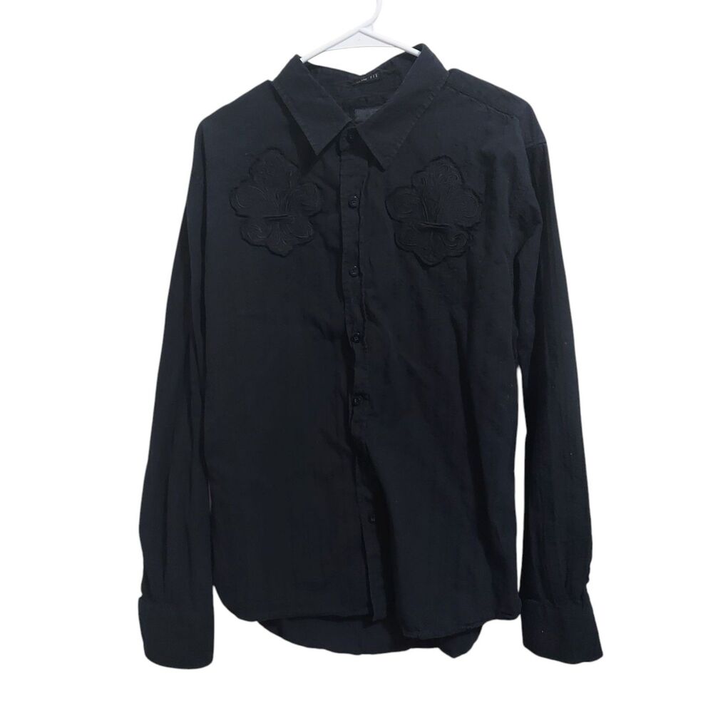 BKE Slim Fit Black Long Sleeve Shirt Men's Size XL
